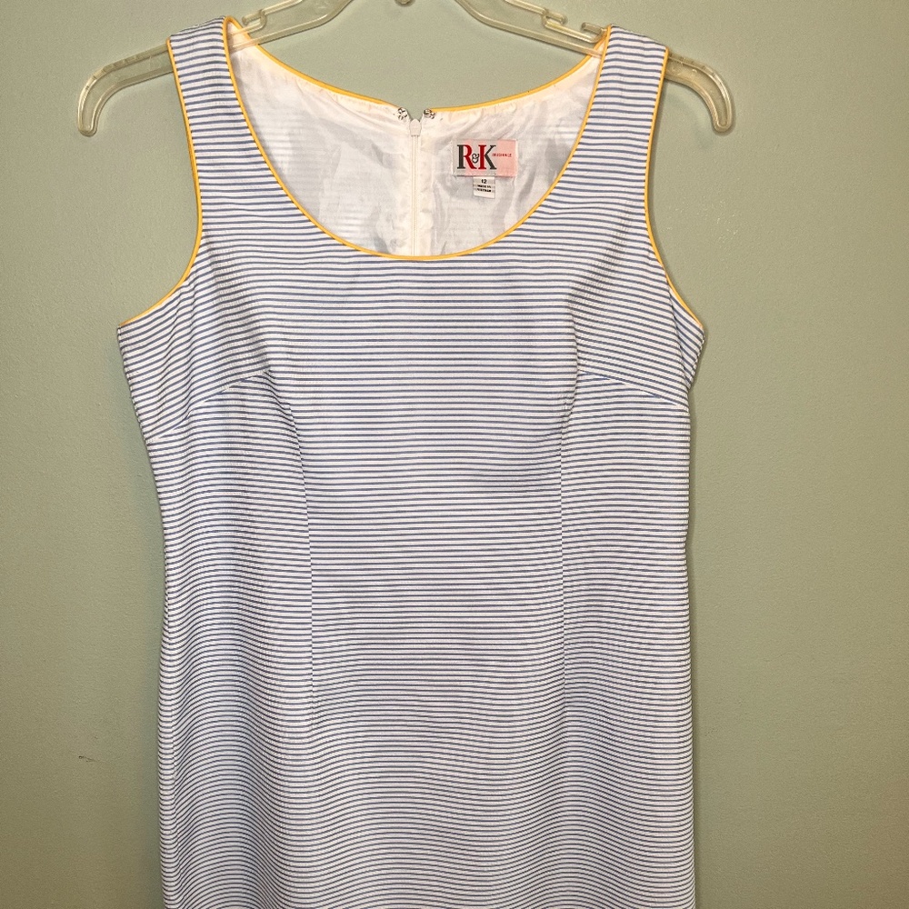 Seersucker Sleeveless Shift Dress Size 12